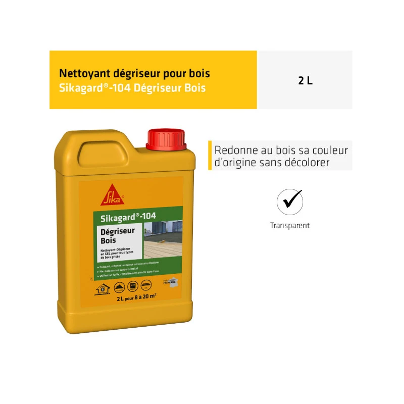 Dégriseur Bois SIKA Sikagard-104 - 2L 4 Dégriseur Bois SIKA Sikagard-104 - 2L – Image 2