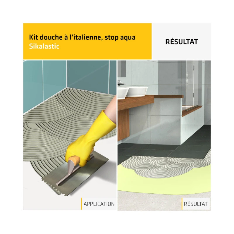 Kit Douche à L'italienne SIKA - Étanchéité Sous Carrelage Sikalastic 260 Stop Aqua - 8m² 7 Kit Douche à L'italienne SIKA - Étanchéité Sous Carrelage Sikalastic 260 Stop Aqua - 8m² – Image 5