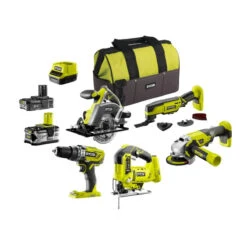 Pack RYOBI Complet 5 Outils - 2 Batteries 2.0Ah Et 4.0Ah - 1 Chargeur - R18CK5A-242S