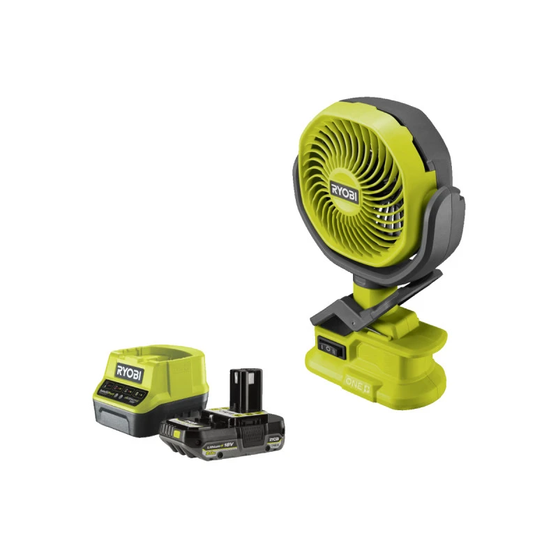 Pack RYOBI Ventilateur à Pince 18V One+ RCF18-0 - 1 Batterie 2.0Ah - 1 Chargeur Rapide 3 Pack RYOBI Ventilateur à Pince 18V One+ RCF18-0 - 1 Batterie 2.0Ah - 1 Chargeur Rapide