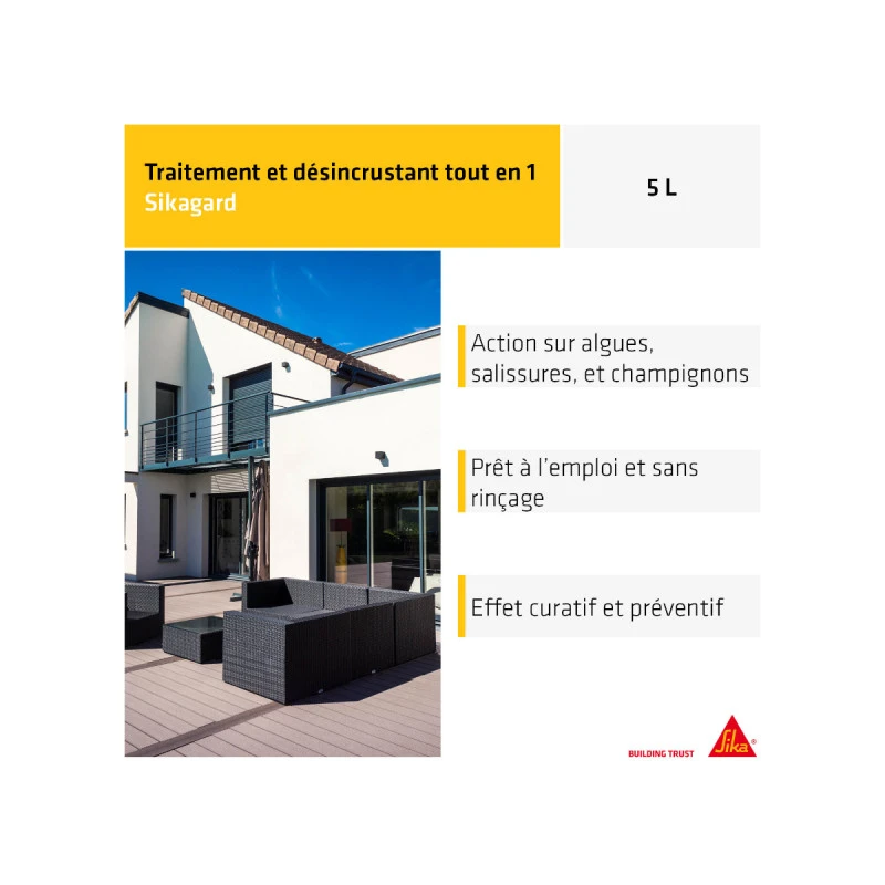Traitement Curatif Et Désincrustant SIKA - Sikagard-127 Stop Tout En 1 - 5L 5 Traitement Curatif Et Désincrustant SIKA - Sikagard-127 Stop Tout En 1 - 5L – Image 3